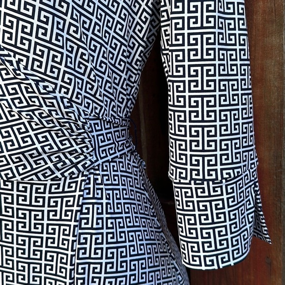 Laundry By Shelly Signal Women's Black/White Patterned Dress Wrap Size XS - Picture 7 of 12